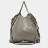 Cheapest 🤩 Stella McCartney Grey Faux Suede Small Falabella Tote For 👩 Women 😀 -Stella McCartney Shop luxury women stella mccartney used handbags p679510 007