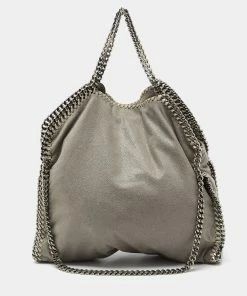 Cheapest 🤩 Stella McCartney Grey Faux Suede Small Falabella Tote For 👩 Women 😀