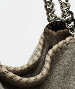 Cheapest 🤩 Stella McCartney Grey Faux Suede Small Falabella Tote For 👩 Women 😀 -Stella McCartney Shop luxury women stella mccartney used handbags p679510 009