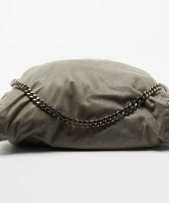 Cheapest 🤩 Stella McCartney Grey Faux Suede Small Falabella Tote For 👩 Women 😀 -Stella McCartney Shop luxury women stella mccartney used handbags p679510 011