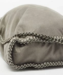 Cheapest 🤩 Stella McCartney Grey Faux Suede Small Falabella Tote For 👩 Women 😀 -Stella McCartney Shop luxury women stella mccartney used handbags p679510 013