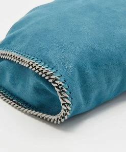 Best Pirce 🌟 Stella McCartney Blue Faux Leather Small Falabella Chain Tote For 👩 Women 🛒 -Stella McCartney Shop luxury women stella mccartney used handbags p680812 002