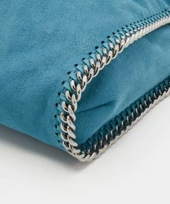 Best Pirce 🌟 Stella McCartney Blue Faux Leather Small Falabella Chain Tote For 👩 Women 🛒 -Stella McCartney Shop luxury women stella mccartney used handbags p680812 003