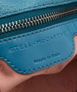 Best Pirce 🌟 Stella McCartney Blue Faux Leather Small Falabella Chain Tote For 👩 Women 🛒 -Stella McCartney Shop luxury women stella mccartney used handbags p680812 010