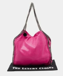 Best Sale ❤️ Stella McCartney Pink Faux Leather Small Falabella Tote For 👩 Women ✨ 25 Best Sale ❤️ Stella McCartney Pink Faux Leather Small Falabella Tote For 👩 Women ✨ -Stella McCartney Shop luxury women stella mccartney used handbags p680843 006