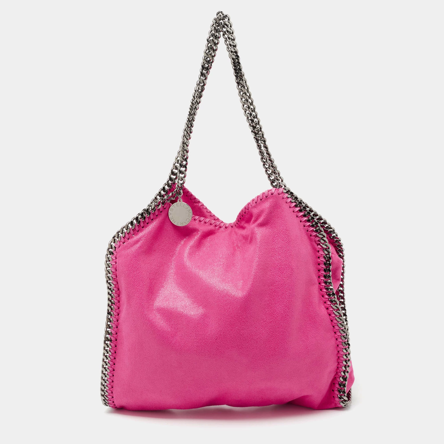 Best Sale ❤️ Stella McCartney Pink Faux Leather Small Falabella Tote For 👩 Women ✨ 3 Best Sale ❤️ Stella McCartney Pink Faux Leather Small Falabella Tote For 👩 Women ✨