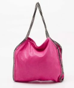 Best Sale ❤️ Stella McCartney Pink Faux Leather Small Falabella Tote For 👩 Women ✨ 18 Best Sale ❤️ Stella McCartney Pink Faux Leather Small Falabella Tote For 👩 Women ✨ -Stella McCartney Shop luxury women stella mccartney used handbags p680843 010