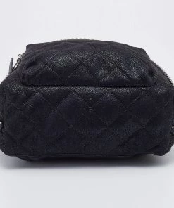 Promo 👍 Stella McCartney Black Quilted Faux Leather Mini Falabella 🎒 Backpack For 👩 Women 👏 -Stella McCartney Shop luxury women stella mccartney used handbags p685947 001