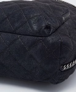 Promo 👍 Stella McCartney Black Quilted Faux Leather Mini Falabella 🎒 Backpack For 👩 Women 👏 -Stella McCartney Shop luxury women stella mccartney used handbags p685947 002