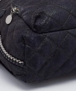 Promo 👍 Stella McCartney Black Quilted Faux Leather Mini Falabella 🎒 Backpack For 👩 Women 👏 -Stella McCartney Shop luxury women stella mccartney used handbags p685947 003
