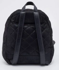 Promo 👍 Stella McCartney Black Quilted Faux Leather Mini Falabella 🎒 Backpack For 👩 Women 👏 -Stella McCartney Shop luxury women stella mccartney used handbags p685947 004