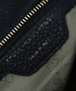 Promo ⌛ Stella McCartney Black Fabric Flap Shoulder Bag For 👩 Women ⭐ -Stella McCartney Shop luxury women stella mccartney used handbags p74104 0006