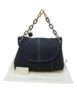 Promo ⌛ Stella McCartney Black Fabric Flap Shoulder Bag For 👩 Women ⭐ -Stella McCartney Shop luxury women stella mccartney used handbags p74104 0007