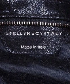 Cheap 👍 Stella McCartney Black Faux Leather Crystal Embellished Foldover Clutch For 👩 Women ⌛ -Stella McCartney Shop luxury women stella mccartney used handbags p91862 0008