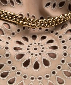 Cheap 🎉 Stella McCartney Beige Faux Leather Eyelet Noma Bucket Bag For 👩 Women 🧨 -Stella McCartney Shop luxury women stella mccartney used handbags p93577 005