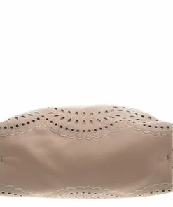 Cheap 🎉 Stella McCartney Beige Faux Leather Eyelet Noma Bucket Bag For 👩 Women 🧨 -Stella McCartney Shop luxury women stella mccartney used handbags p93577 006