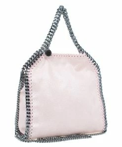 Wholesale ⌛ Stella McCartney Metallic Pink Faux Leather Mini Falabella Tote Bag For 👩 Women 🔥 -Stella McCartney Shop luxury women stella mccartney used handbags p96448 003