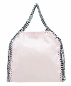 Wholesale ⌛ Stella McCartney Metallic Pink Faux Leather Mini Falabella Tote Bag For 👩 Women 🔥 -Stella McCartney Shop luxury women stella mccartney used handbags p96448 004