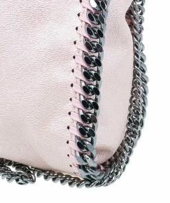 Wholesale ⌛ Stella McCartney Metallic Pink Faux Leather Mini Falabella Tote Bag For 👩 Women 🔥 -Stella McCartney Shop luxury women stella mccartney used handbags p96448 009