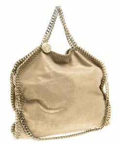 Hot Sale ✔️ Stella McCartney Gold Faux Leather Falabella Tote For 👩 Women 🎉 -Stella McCartney Shop luxury women stella mccartney used handbags p96915 003