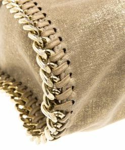 Hot Sale ✔️ Stella McCartney Gold Faux Leather Falabella Tote For 👩 Women 🎉 -Stella McCartney Shop luxury women stella mccartney used handbags p96915 010