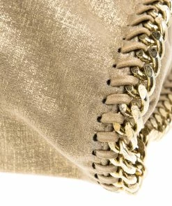 Hot Sale ✔️ Stella McCartney Gold Faux Leather Falabella Tote For 👩 Women 🎉 -Stella McCartney Shop luxury women stella mccartney used handbags p96915 011