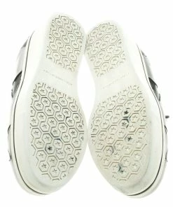 Buy 😉 Stella McCartney Grey Metallic Faux Leather Binx Star Platform Slip On 👟 Sneakers Size 38 For 👩 Women 🔔 -Stella McCartney Shop luxury women stella mccartney used shoes p109322 006