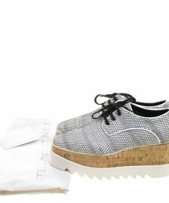 Buy 🔔 Stella McCartney Woven Faux Leather Elyse Platform Brogues Size 39 For 👩 Women ⌛ -Stella McCartney Shop luxury women stella mccartney used shoes p112619 008