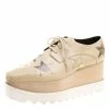 Buy 👏 Stella McCartney Beige Faux Leather Elyse Star Platform Lace Up Derby Size 38 For 👩 Women 😉 -Stella McCartney Shop luxury women stella mccartney used shoes p113368 001