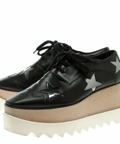 Cheap 😀 Stella McCartney Black Faux Leather Elyse Star Platform Derby Size 37.5 For 👩 Women 👍 -Stella McCartney Shop luxury women stella mccartney used shoes p117535 004
