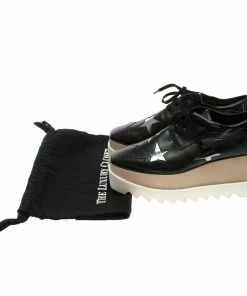 Cheap 😀 Stella McCartney Black Faux Leather Elyse Star Platform Derby Size 37.5 For 👩 Women 👍 -Stella McCartney Shop luxury women stella mccartney used shoes p117535 008