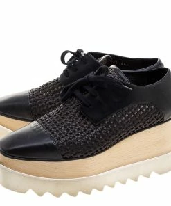 Cheap 🥰 Stella McCartney Black Woven Faux Leather Canyon Wicker Elyse Platform Brogues Size 36.5 For 👩 Women 😉 -Stella McCartney Shop luxury women stella mccartney used shoes p121098 0004