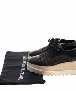 Cheap 🥰 Stella McCartney Black Woven Faux Leather Canyon Wicker Elyse Platform Brogues Size 36.5 For 👩 Women 😉 -Stella McCartney Shop luxury women stella mccartney used shoes p121098 0008