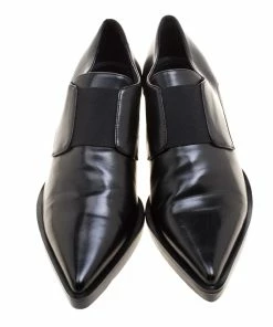 Wholesale 🔔 Stella McCartney Black Faux Leather Frankie Pointed Toe Elastic Detail Loafers Size 38 For 👩 Women 🔥 -Stella McCartney Shop luxury women stella mccartney used shoes p125640 003