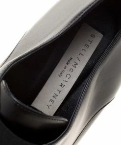 Wholesale 🔔 Stella McCartney Black Faux Leather Frankie Pointed Toe Elastic Detail Loafers Size 38 For 👩 Women 🔥 -Stella McCartney Shop luxury women stella mccartney used shoes p125640 008