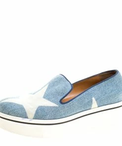 Best deal ✨ Stella McCartney Light Wash Star Printed Denim Binx Platform Slip On 👟 Sneakers Size 40 For 👩 Women ⭐