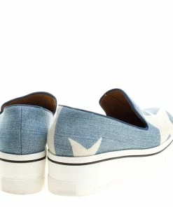 Best deal ✨ Stella McCartney Light Wash Star Printed Denim Binx Platform Slip On 👟 Sneakers Size 40 For 👩 Women ⭐ -Stella McCartney Shop luxury women stella mccartney used shoes p126544 0005
