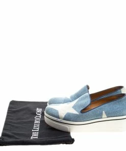 Best deal ✨ Stella McCartney Light Wash Star Printed Denim Binx Platform Slip On 👟 Sneakers Size 40 For 👩 Women ⭐ -Stella McCartney Shop luxury women stella mccartney used shoes p126544 0008