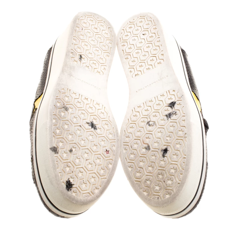 Budget β€οΈ Stella McCartney Black Snake Effect Faux Leather With Yellow Star AppliquΓ© Platform Slip On π Sneakers Size 39 For π© Women π 8 Budget β€οΈ Stella McCartney Black Snake Effect Faux Leather With Yellow Star AppliquΓ© Platform Slip On π Sneakers Size 39 For π© Women π - Image 6