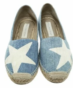 Deals 😍 Stella McCartney Blue Denim Rocio Star Print Flat Espadrilles Size 37 For 👩 Women 👍 -Stella McCartney Shop luxury women stella mccartney used shoes p136687 0003