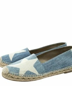 Deals 😍 Stella McCartney Blue Denim Rocio Star Print Flat Espadrilles Size 37 For 👩 Women 👍 -Stella McCartney Shop luxury women stella mccartney used shoes p136687 0004