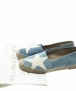 Deals 😍 Stella McCartney Blue Denim Rocio Star Print Flat Espadrilles Size 37 For 👩 Women 👍 -Stella McCartney Shop luxury women stella mccartney used shoes p136687 0008