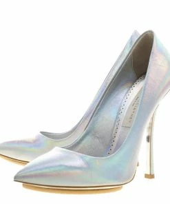 Best Pirce 🎉 Stella McCartney Metallic Silver Holographic Faux Leather Pointed Toe Pumps Size 39 For 👩 Women ❤️ 13 Best Pirce 🎉 Stella McCartney Metallic Silver Holographic Faux Leather Pointed Toe Pumps Size 39 For 👩 Women ❤️ -Stella McCartney Shop luxury women stella mccartney used shoes p136935 0004