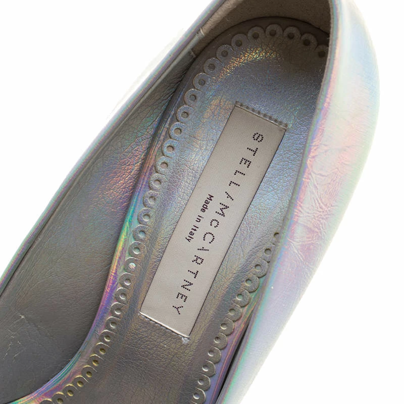 Best Pirce 🎉 Stella McCartney Metallic Silver Holographic Faux Leather Pointed Toe Pumps Size 39 For 👩 Women ❤️ 9 Best Pirce 🎉 Stella McCartney Metallic Silver Holographic Faux Leather Pointed Toe Pumps Size 39 For 👩 Women ❤️ - Image 7
