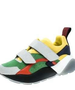 New 🤩 Stella McCartney Multicolor Color Block Faux Suede Eclypse Platform 👟 Sneakers Size 38 For 👩 Women 🛒