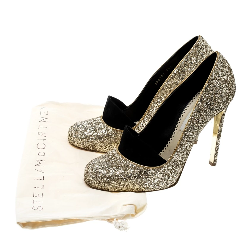 Best Pirce ๐ Stella McCartney Metallic Gold Glitter And Faux Suede Trim Bon Bon Pumps Size 39.5 For ๐ฉ Women ๐ฏ 10 Best Pirce ๐ Stella McCartney Metallic Gold Glitter And Faux Suede Trim Bon Bon Pumps Size 39.5 For ๐ฉ Women ๐ฏ - Image 8