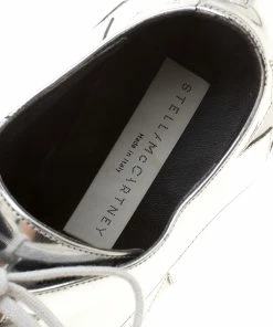 Cheapest 😍 Stella McCartney Metallic Silver Faux Leather Indium Elyse Star Platform Derby Size 37 For 👩 Women 🔥 -Stella McCartney Shop luxury women stella mccartney used shoes p143174 007