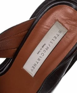 Best reviews of 🤩 Stella McCartney Brown Quilted Faux Leather Veneer Criss Cross Block Heel Mules Size 39 For 👩 Women 🔥 -Stella McCartney Shop luxury women stella mccartney used shoes p144909 0007