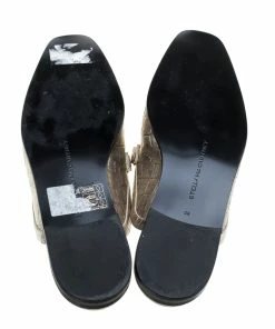 Budget 🥰 Stella McCartney Metallic Faux Croc Effect Leather Slip On Loafers Size 38 For 👩 Women 👏 -Stella McCartney Shop luxury women stella mccartney used shoes p145474 0006