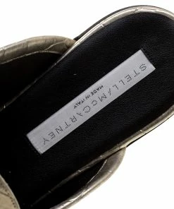 Budget 🥰 Stella McCartney Metallic Faux Croc Effect Leather Slip On Loafers Size 38 For 👩 Women 👏 -Stella McCartney Shop luxury women stella mccartney used shoes p145474 0007